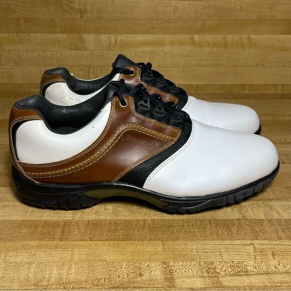 FootJoy Contour Series Mens Size 12 M Golf Shoes Soft Spikes 54108 Brown White main image 4